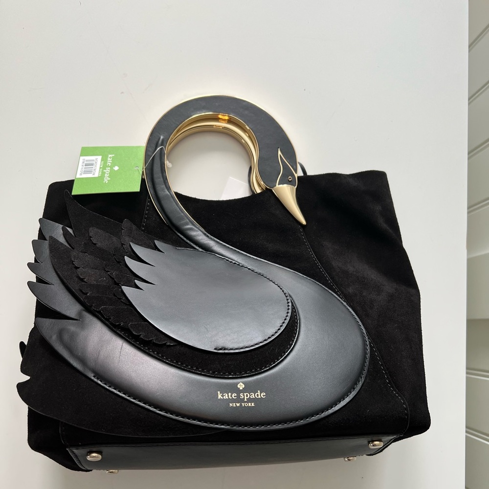 Kate Spade On Pointe black swan handbag